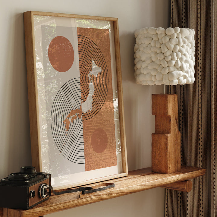 Japan Map Wall Art Print | Boho Mid Century