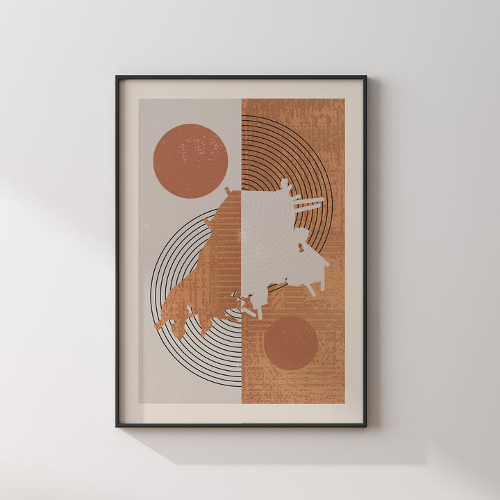 Lahore Map Wall Art Print | Boho Mid Century | Pakistan