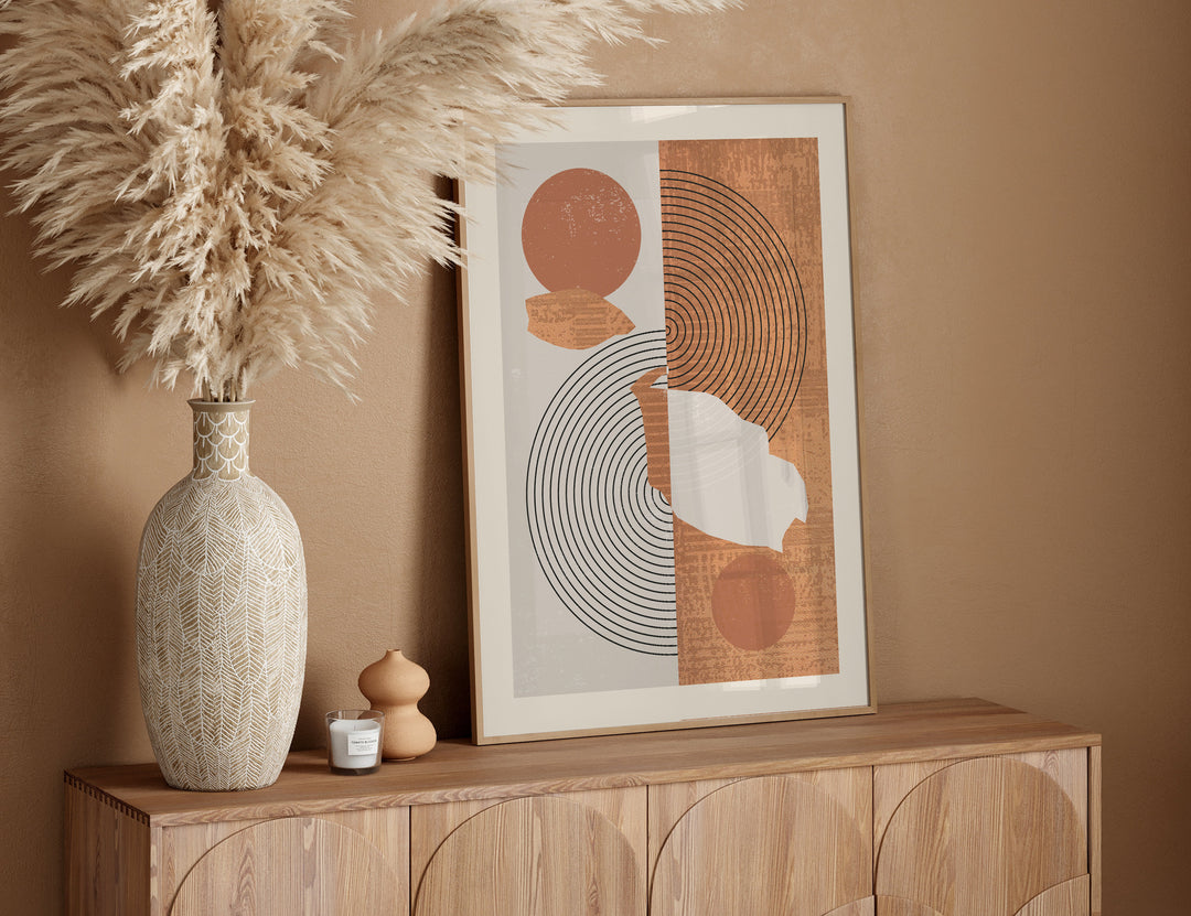 Malta Map Wall Art Print | Boho Mid Century