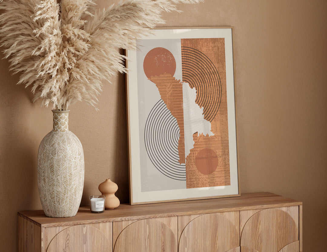 Moldova Map Wall Art Print | Boho Mid Century