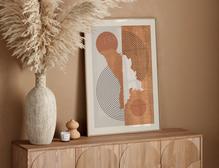 Moldova Map Wall Art Print | Boho Mid Century