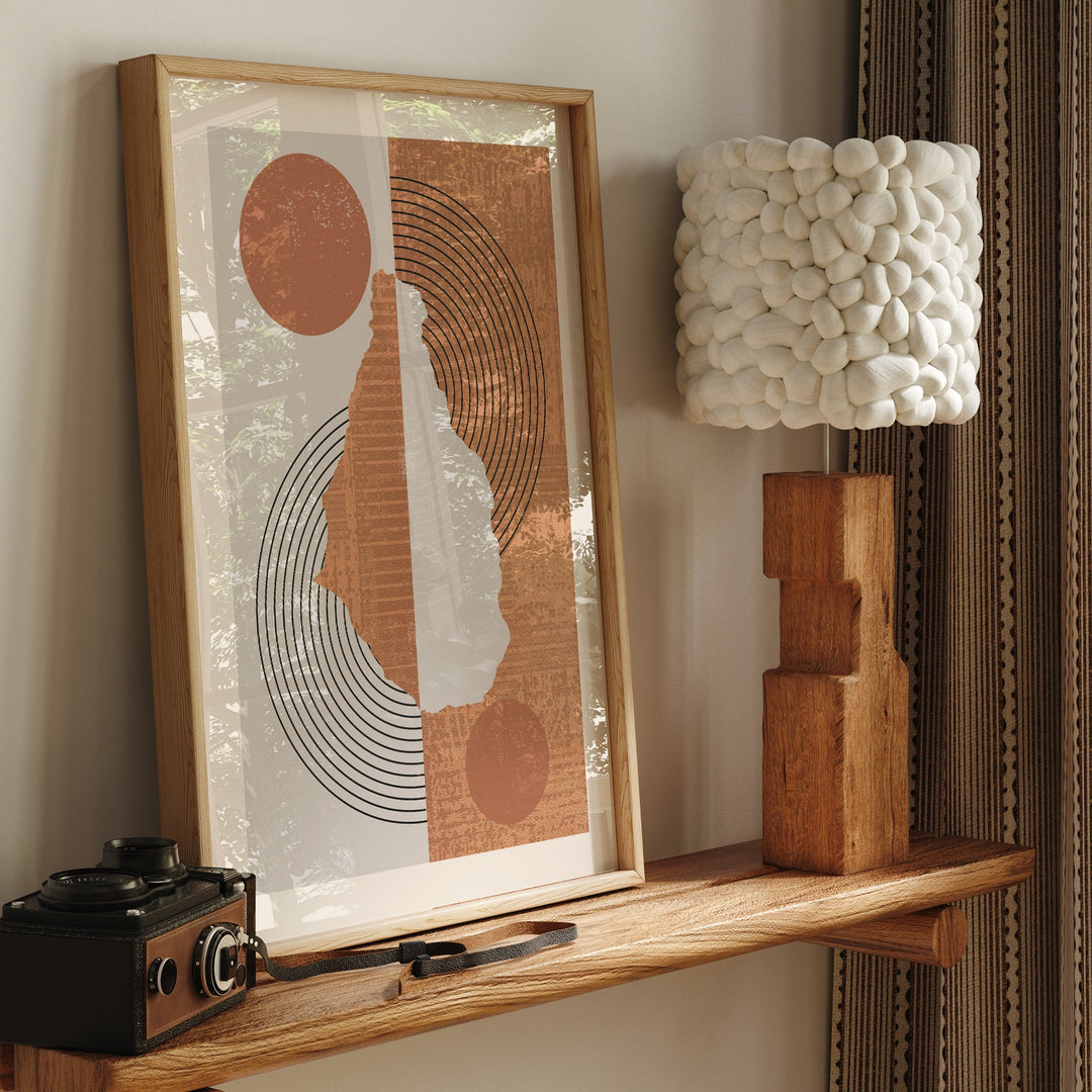 Montserrat Map Wall Art Print | Boho Mid Century