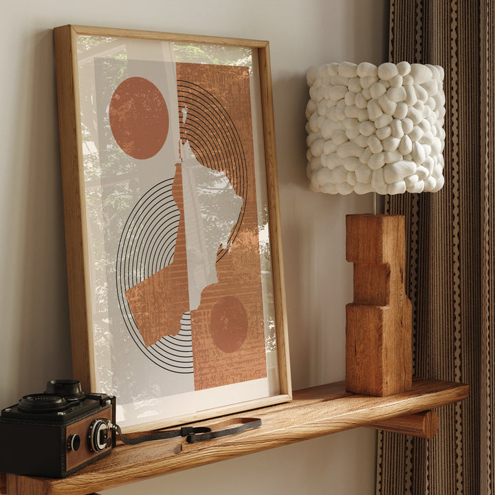 Oman Map Wall Art Print | Boho Mid Century