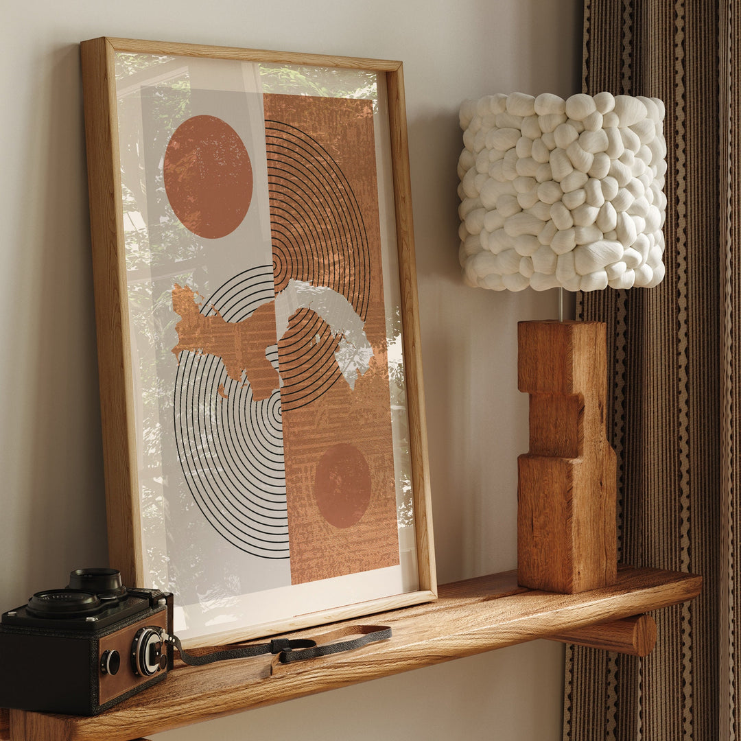 Panama Map Wall Art Print | Boho Mid Century