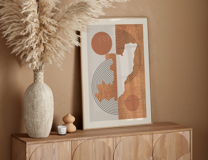 Republic of the Congo Map Wall Art Print | Boho Mid Century