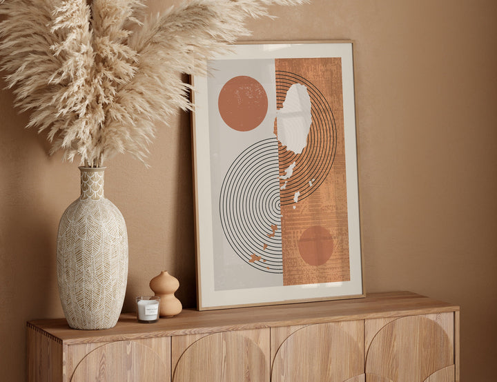 Saint Vincent and The Grenadnes Map Wall Art Print | Boho Mid Century