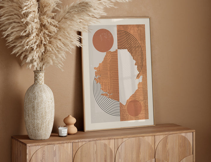 Sierra Leone Map Wall Art Print | Boho Mid Century