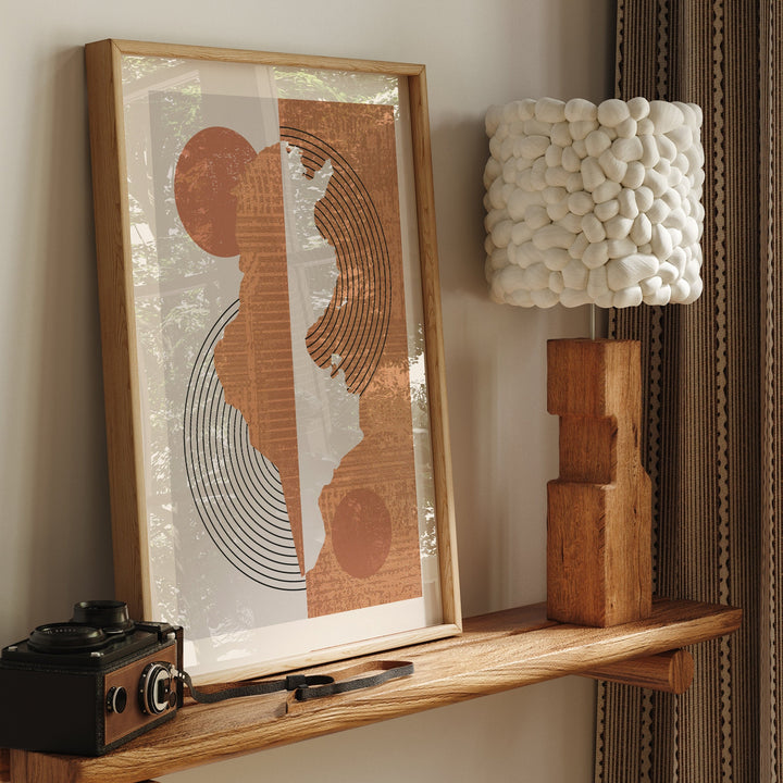 Tunisia Map Wall Art Print | Boho Mid Century