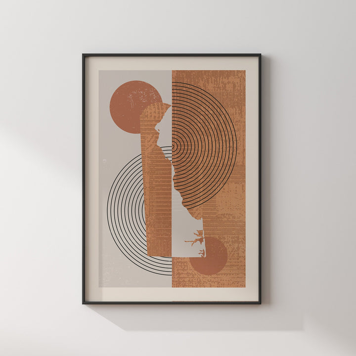 Delaware Map Wall Art Print | Boho Mid Century | USA | United States of America