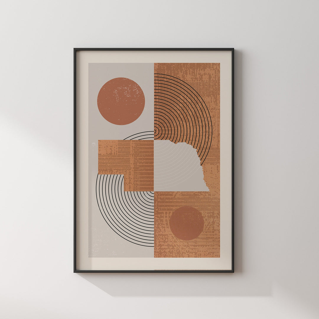 Nebraska Map Boho Wall Art Print | Mid Century | USA | United States of America