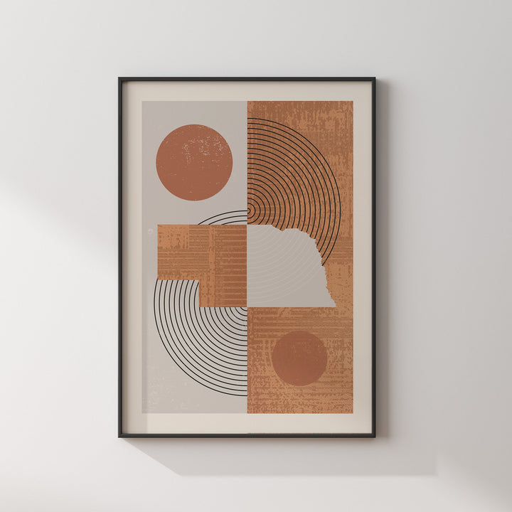Nebraska Map Boho Wall Art Print | Mid Century | USA | United States of America