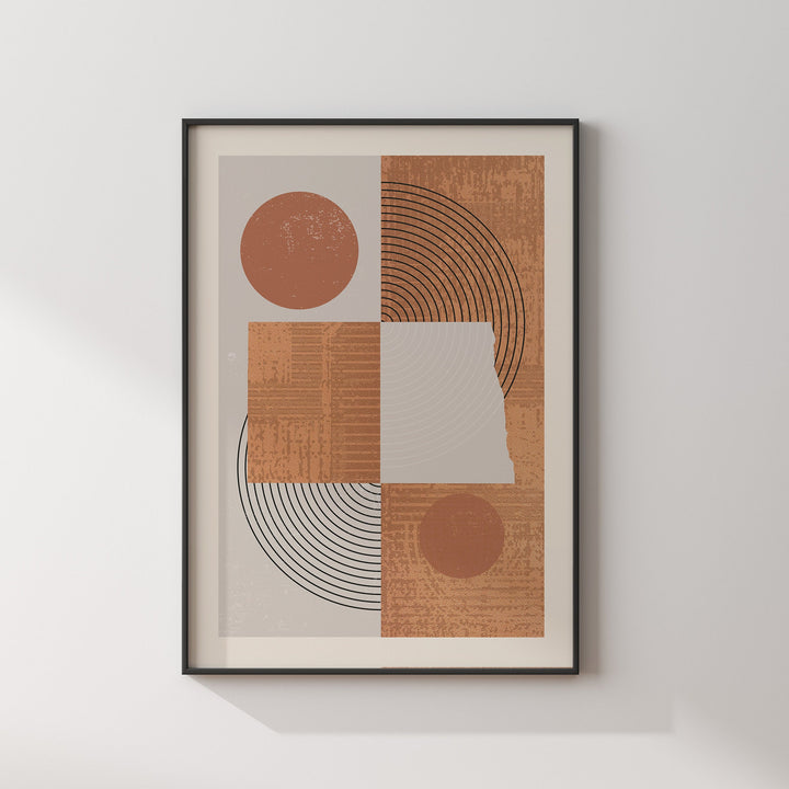 North Dakota Map Boho Wall Art Print | Mid Century | USA | United States of America
