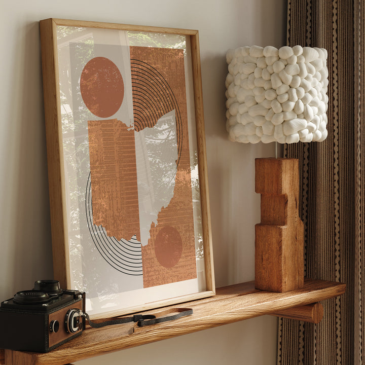 Ohio Map Boho Wall Art Print | Mid Century | USA | United States of America