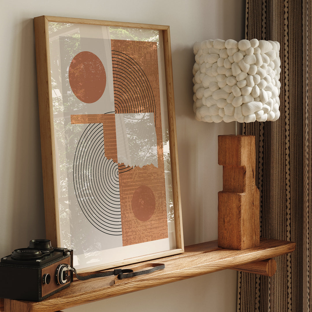 Oklahoma Map Boho Wall Art Print | Mid Century | USA | United States of America