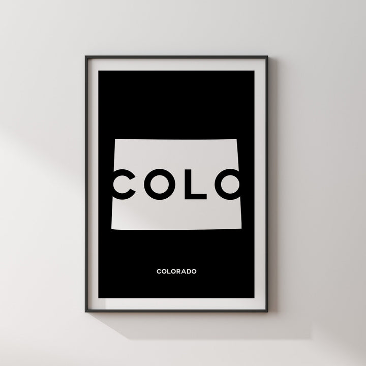 Colorado Black and White Typography Wall Art Print | Custom Any Colour | US State | United States of America | USA