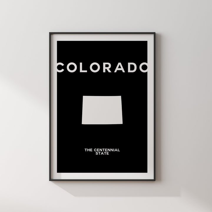 Colorado Black and White Typography Wall Art Print | Custom Any Colour | US State | United States of America | USA