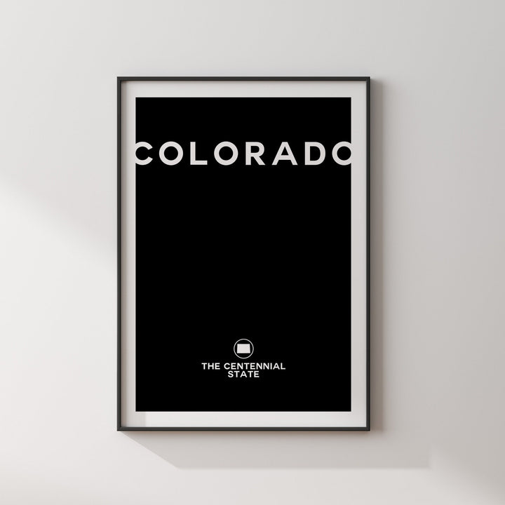 Colorado Black and White Typography Wall Art Print | Custom Any Colour | US State | United States of America | USA