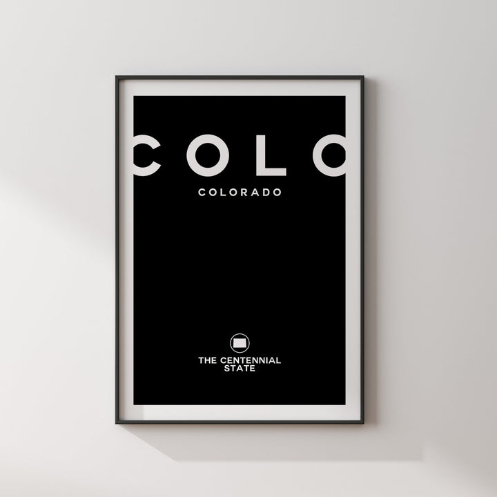 Colorado Black and White Typography Wall Art Print | Custom Any Colour | US State | United States of America | USA