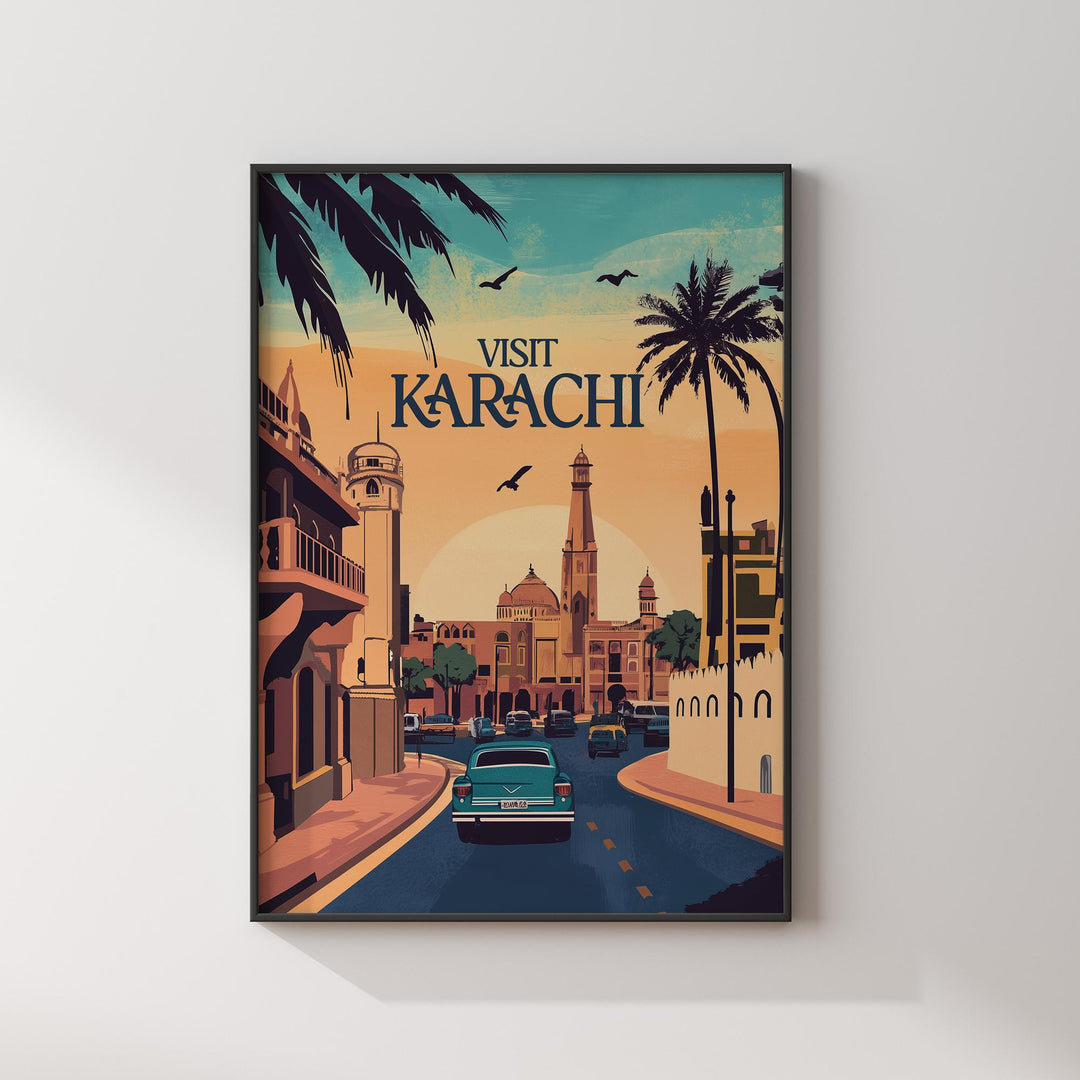 Visit Karachi Wall Art Print | Pakistan Travel Poster