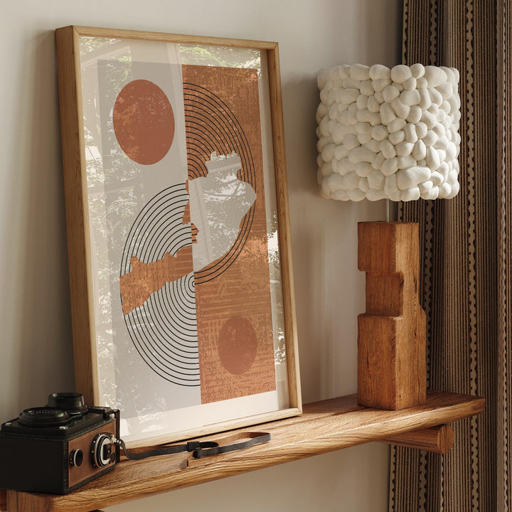 Jhelum Map Wall Art Print | Boho Mid Century | Pakistan