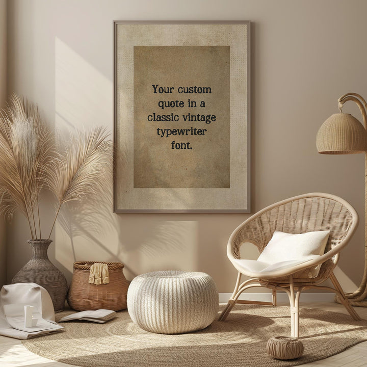 Custom quote print | Personalised Vintage Typewriter custom quote wall art | Custom typewriter quote wall art, Vintage quote print