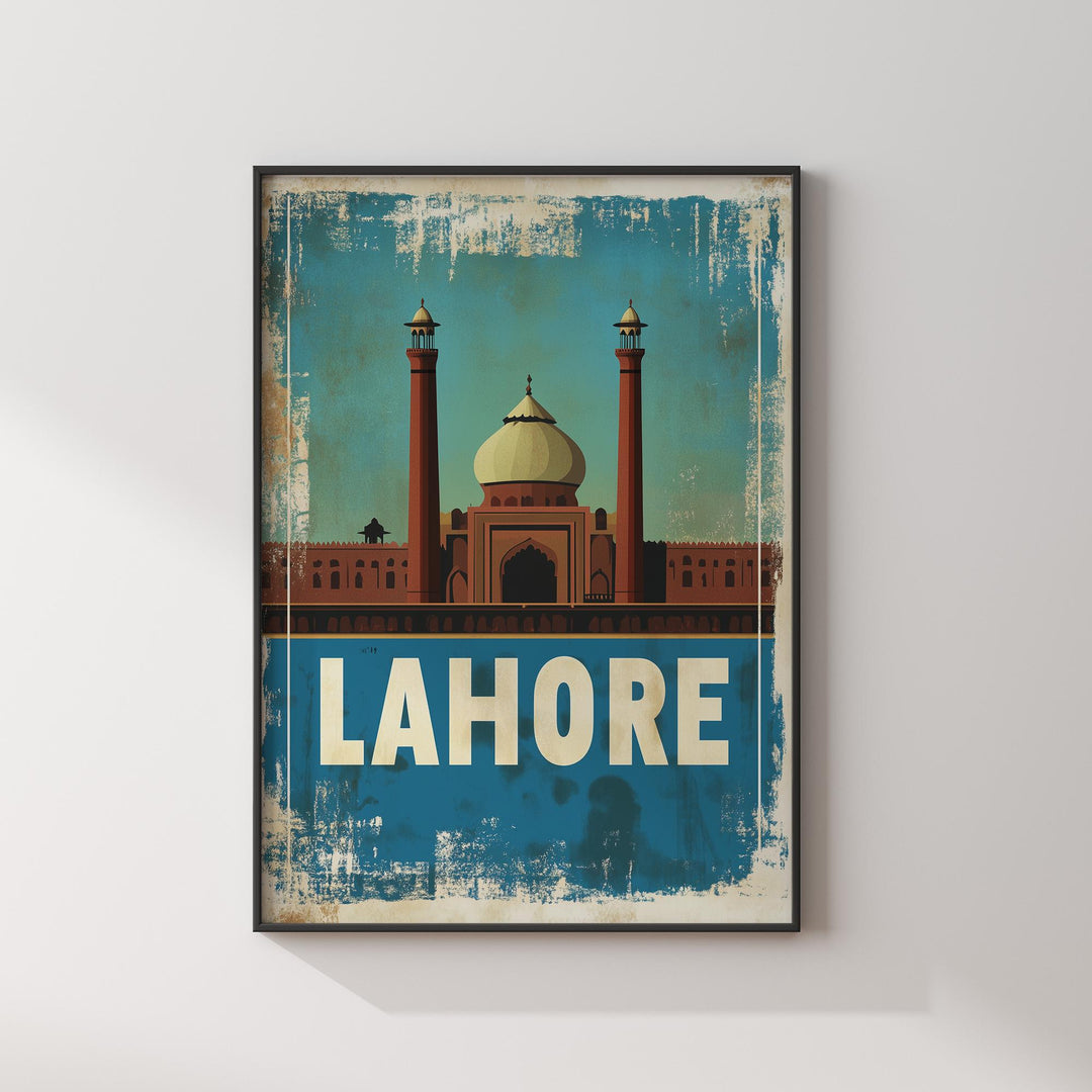 Vintage Lahore Wall Art Print | Pakistan Travel Poster