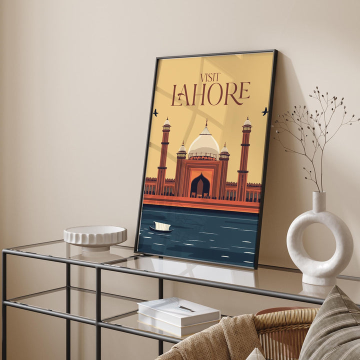 Visit Lahore Wall Art Print | Badshahi Mosque | Pakistan Travel Poster