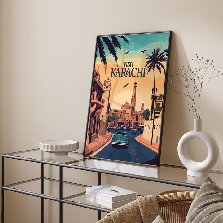 Visit Karachi Wall Art Print | Pakistan Travel Poster