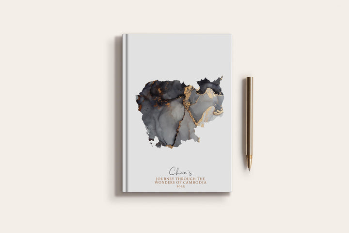 Cambodia Travel Journal Personalised Travel Diary Notebook Country Cambodia Map Custom Map Planner