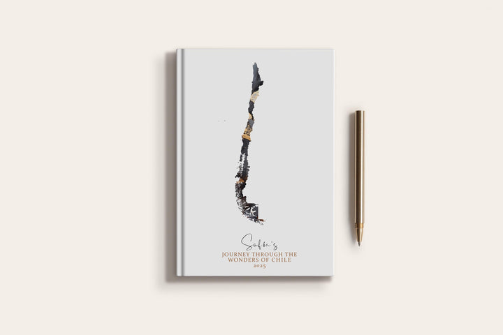 Chile Travel Journal Personalised Travel Diary Notebook Country Chile Map Custom Map Planner