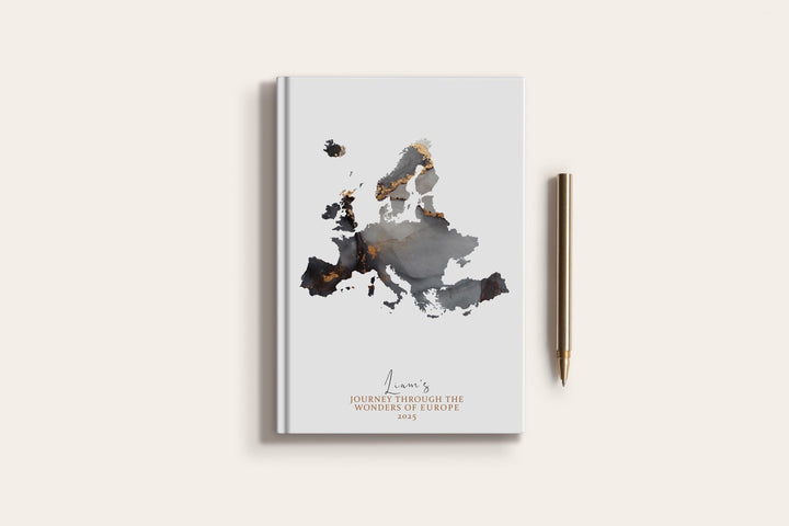 Europe Travel Journal Personalised Travel Diary Notebook Country Europe Map Custom Map Planner