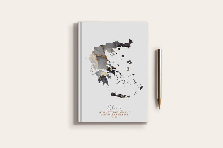 Greece Travel Journal Personalised Travel Diary Notebook Country Greece Map Custom Map Planner