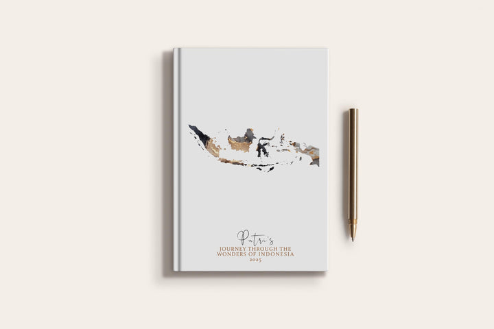 Indonesia Travel Journal Personalised Travel Diary Notebook Country Indonesia Map Custom Map Planner