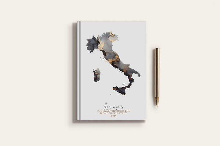 Italy Travel Journal Personalised Travel Diary Notebook Country Italy Map Custom Map Planner