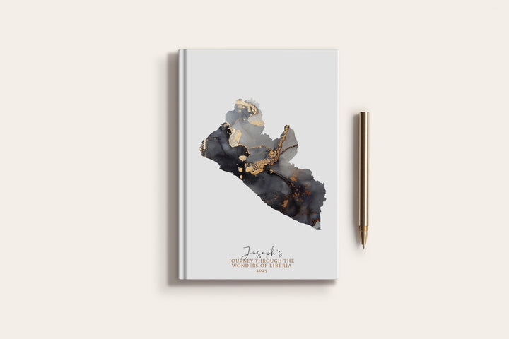 Liberia Travel Journal Personalised Travel Diary Notebook Country Liberia  Map Custom Map Planner