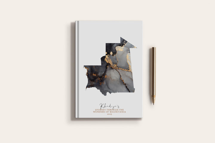 Mauritania Travel Journal Personalised Travel Diary Notebook Country Mauritania Map Custom Map Planner