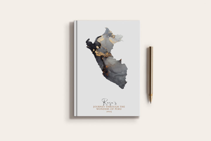 Peru Travel Journal Personalised Travel Diary Notebook Country Peru Map Custom Map Planner