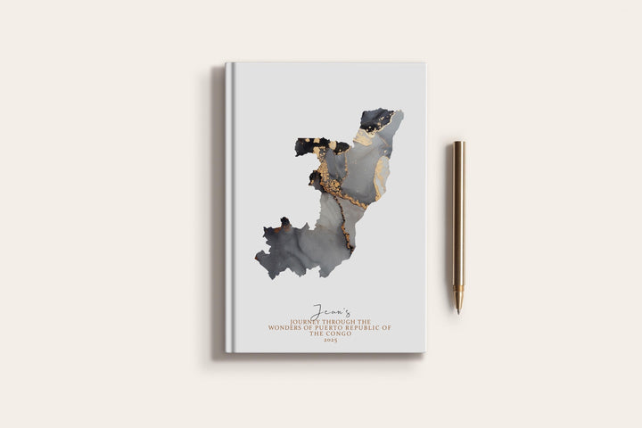 Republic of Congo Travel Journal Personalised Travel Diary Notebook Country Rebublic of Congo Map Custom Map Planner