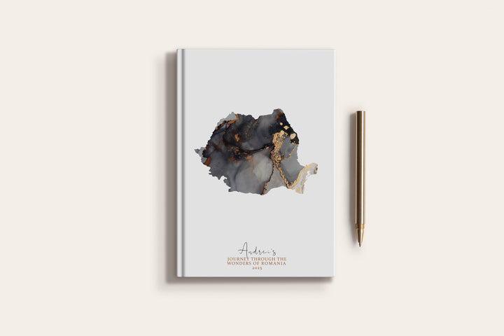 Romania Travel Journal Personalised Travel Diary Notebook Country Romania Map Custom Map Planner