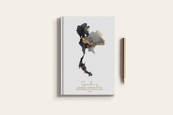 Thailand Travel Journal Personalised Travel Diary Notebook Country Thailand Map Custom Map Planner