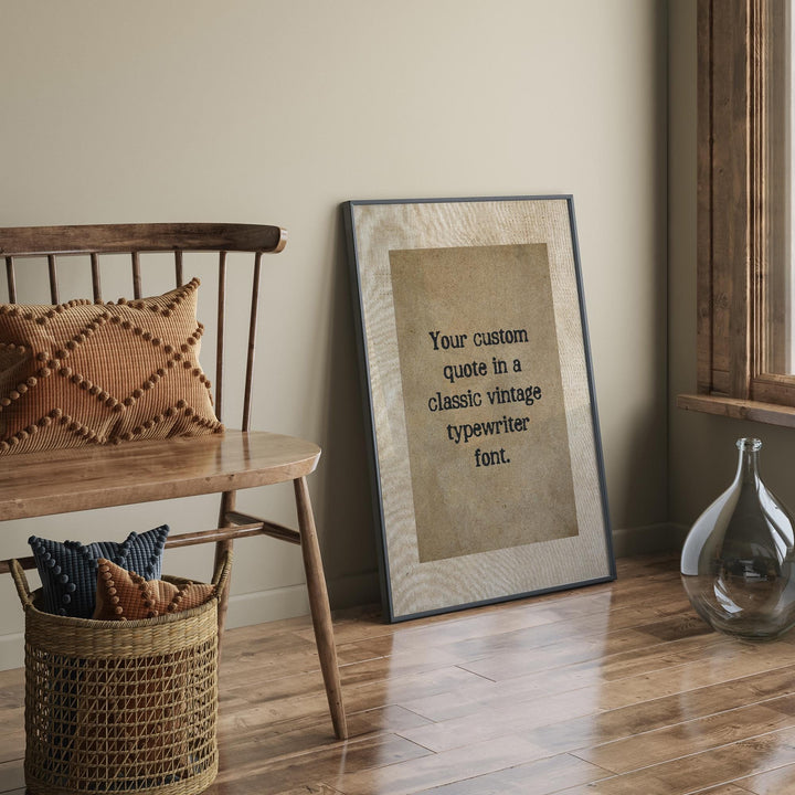 Custom quote print | Personalised Vintage Typewriter custom quote wall art | Custom typewriter quote wall art, Vintage quote print