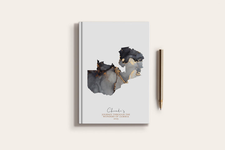 Zambia Travel Journal Personalised Travel Diary Notebook Country Zambia Map Custom Map Planner