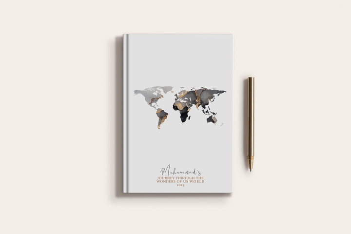 World Travel Journal Personalised Travel Diary Notebook Country World  Map Custom Map Planner