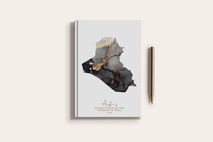 Iraq Travel Journal Personalised Travel Diary Notebook Country Iraq Map Custom Map Planner