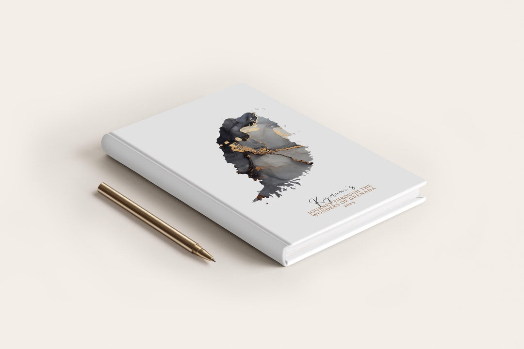 Grenada Travel Journal Personalised Travel Diary Notebook Country Grenada Map Custom Map Planner