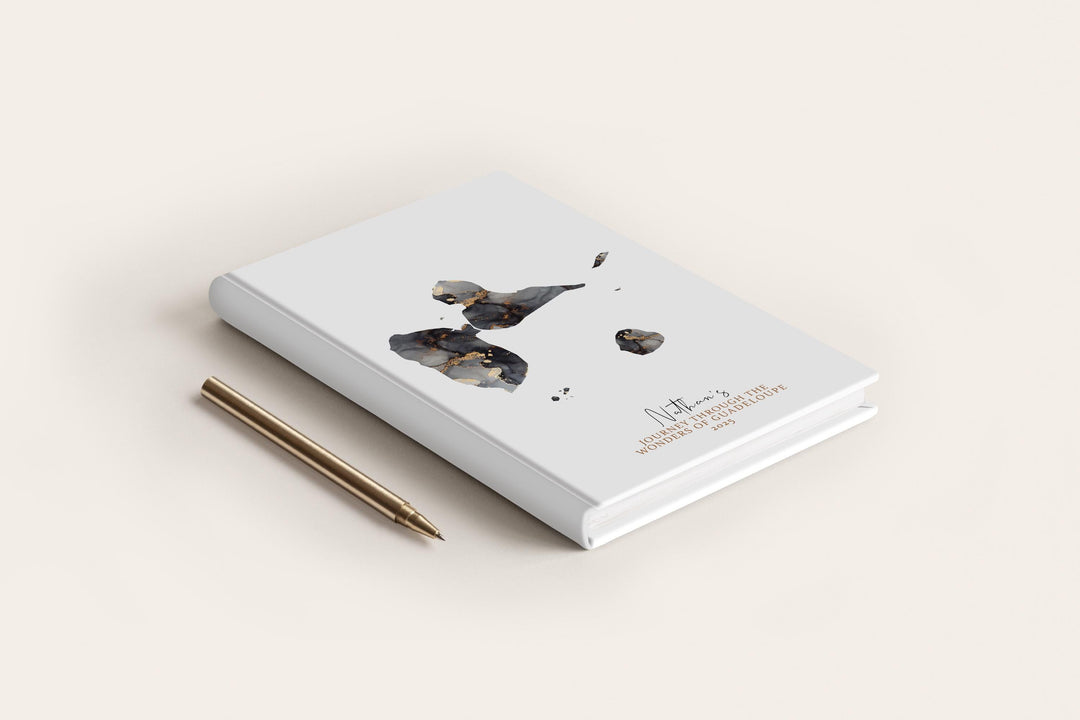 Guadeloupe  Travel Journal Personalised Travel Diary Notebook Country Guadeloupe Map Custom Map Planner