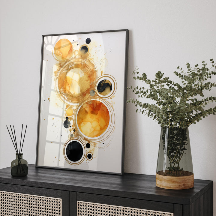 Galaxy Stylish Black and Gold Wall Art | Minimalist Universe Abstract Print for Elegant Spaces