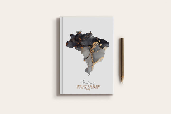Brazil Travel Journal Personalised Travel Diary Notebook Country Brazil Map Custom Map Planner
