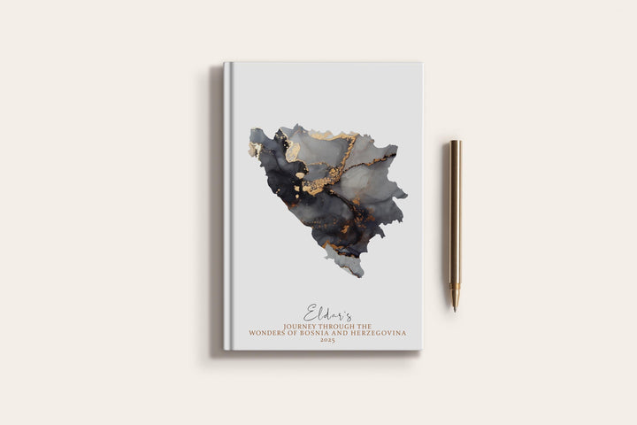 Bosnia and Herzegovina Travel Journal Personalised Travel Diary Notebook Country Bosnia and Herzegovina Map Custom Map Planner