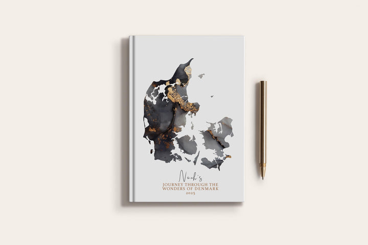 Denmark Travel Journal Personalised Travel Diary Notebook Country Denmark Map Custom Map Planner